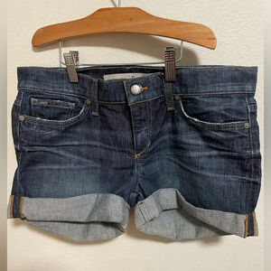 Joe's jeans blue‎ frayed hem denim mid rise shorts size 28